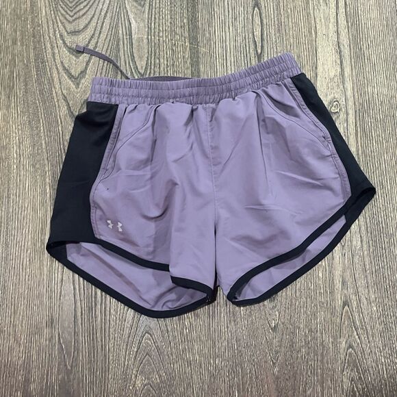 Under Armour Heatgear Running Shorts Elastic Waist Pull-On Purple Black Size XS - Picture 1 of 5